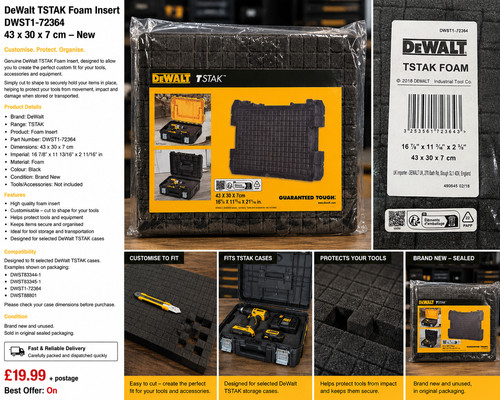 Dewalt tstak foam - foam, insert